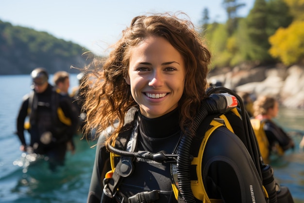 Une plongeuse qualifiée explore gracieusement le monde sous-marin