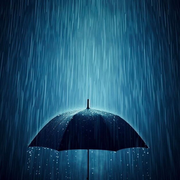 La pluie sur le concept météorologique du parapluie