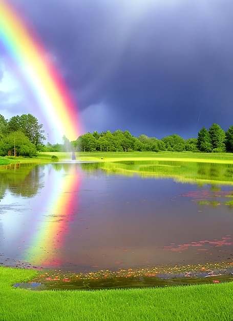 Photo la pluie dans un cadre pittoresque rural