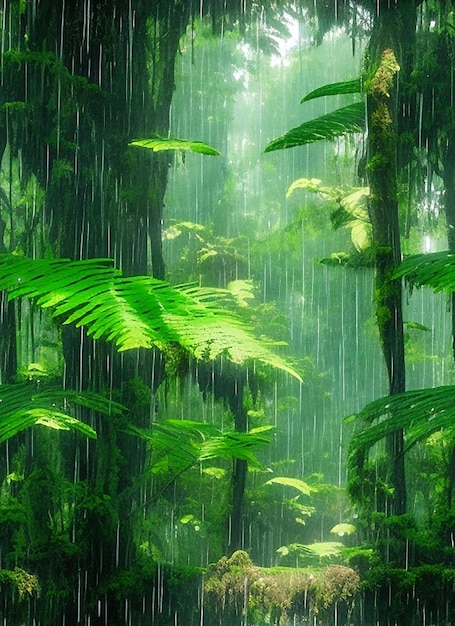 La pluie dans un cadre pittoresque rural