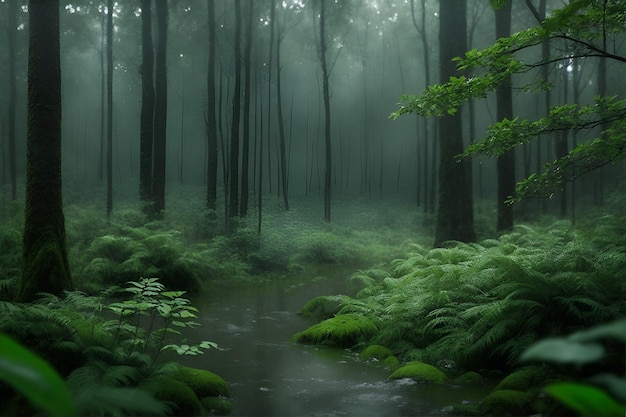 La pluie dans la forêt