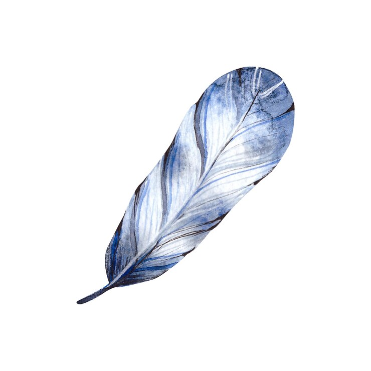 Photo une plume d'aquarelle bleu tendre un seul élément