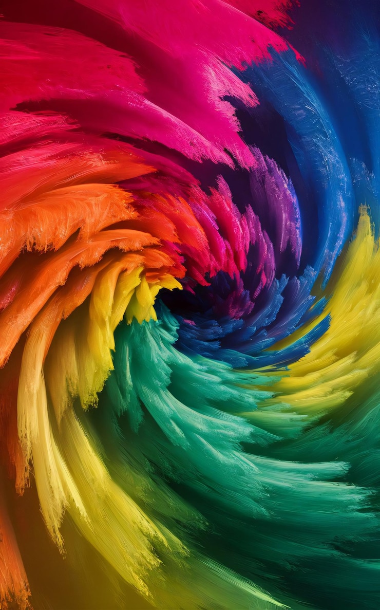 Photo une plume de couleur arc-en-ciel est montrée dans une image colorée