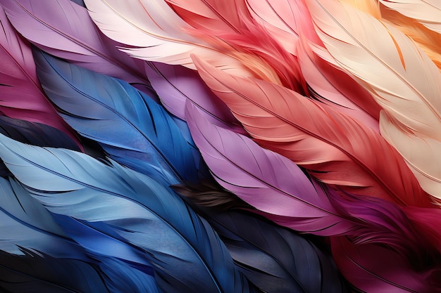 Plumes abstraites dans des couleurs pastel fraîches et vibrantes Une symphonie de couleurs fascinante