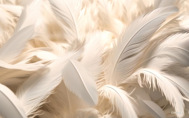 Plumes blanches sur fond blanc