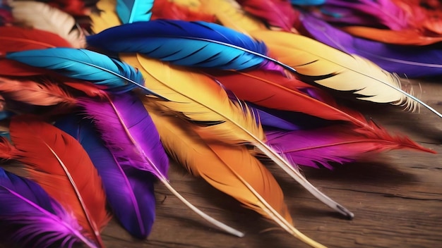 Des plumes colorées