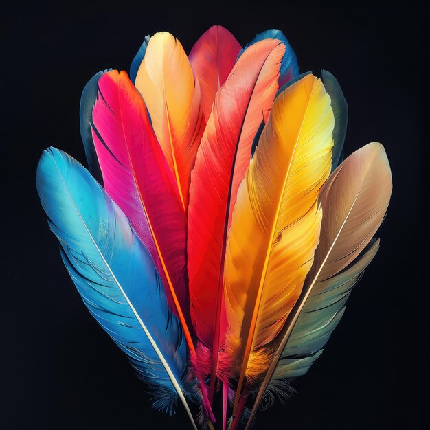 Photo des plumes de couleurs multiples