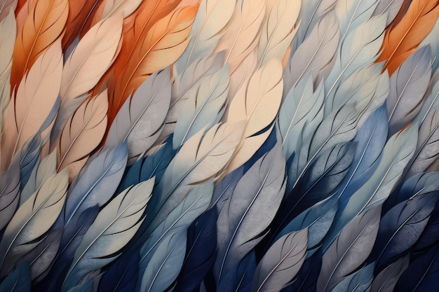 Plumes éthérées motif abstrait Texture fond une tapisserie délicate de l'élégance douce de la nature