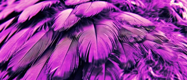 Photo des plumes violettes en gros plan sur un fond violet