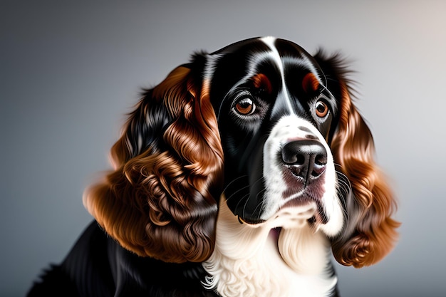 Le plus beau cocker spaniel anglais isolé sur un fond transparent Portrait d'un mignon chien