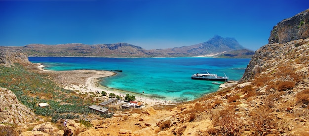 Les plus beaux endroits et plages de l'île de Crète - Baie de Balos (Gramvousa). Grèce