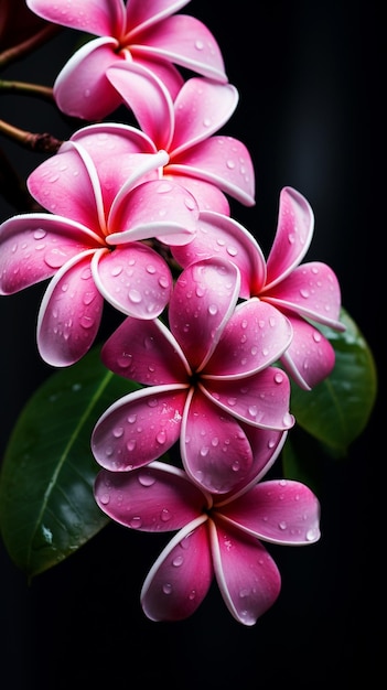 La plus belle image lite de fleur de plumeria rose art généré par Ai