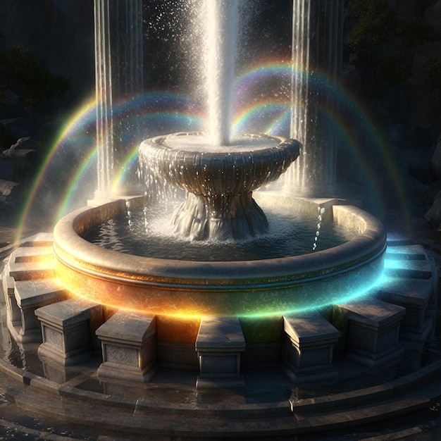 Les plus belles images arc-en-ciel scintillantes de la fontaine Generative AI