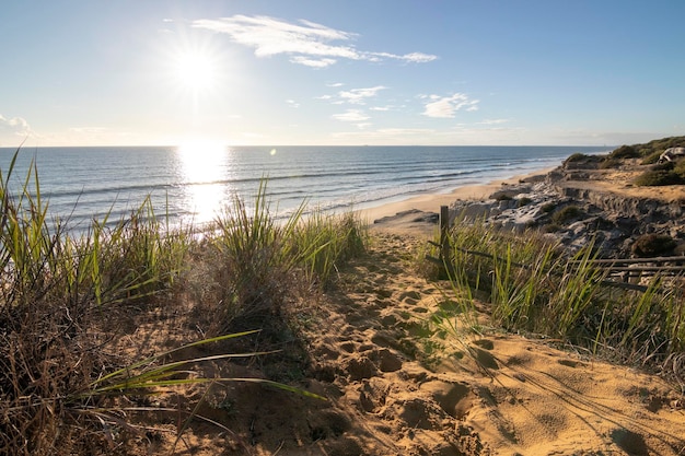 L'une des plus belles plages d'Espagne, appelée (Cuesta Maneli, Huelva) en Espagne.