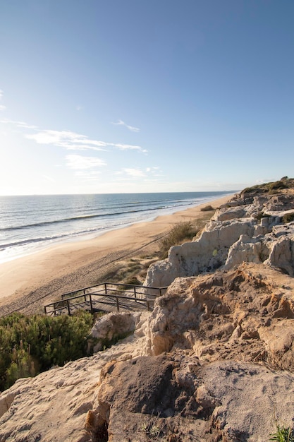 L'une des plus belles plages d'Espagne, appelée (Cuesta Maneli, Huelva) en Espagne.