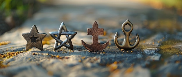 Photo en plus du christianisme, de l'islam et du judaïsme, il existe trois religions monothéistes, ainsi que l'étoile juive, les croix chrétiennes et orthodoxes, le croissant et l'é toile.