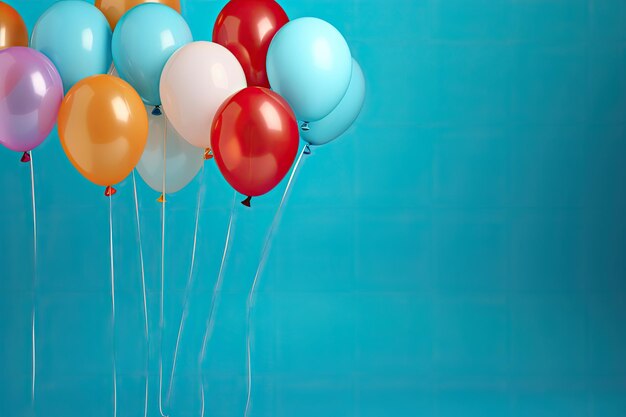 Plusieurs ballons sur fond coloré