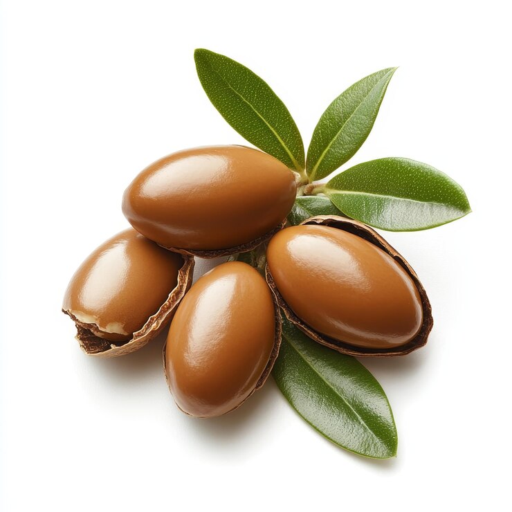 Photo plusieurs chocolats bruns avec des feuilles qui ont des feuilles sur eux