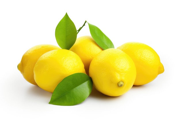 Plusieurs citrons isolés sur un fond blanc