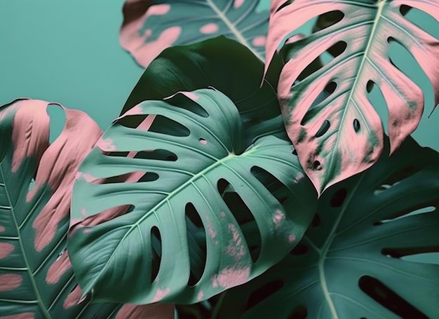 Plusieurs feuilles de monstera