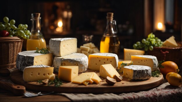 plusieurs tranches de fromage suisse moyen dur