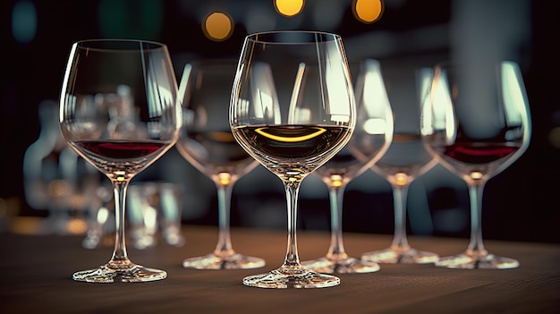 plusieurs verres de vin de différentes variétés