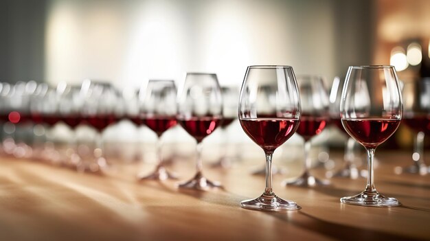 plusieurs verres de vin de différentes variétés