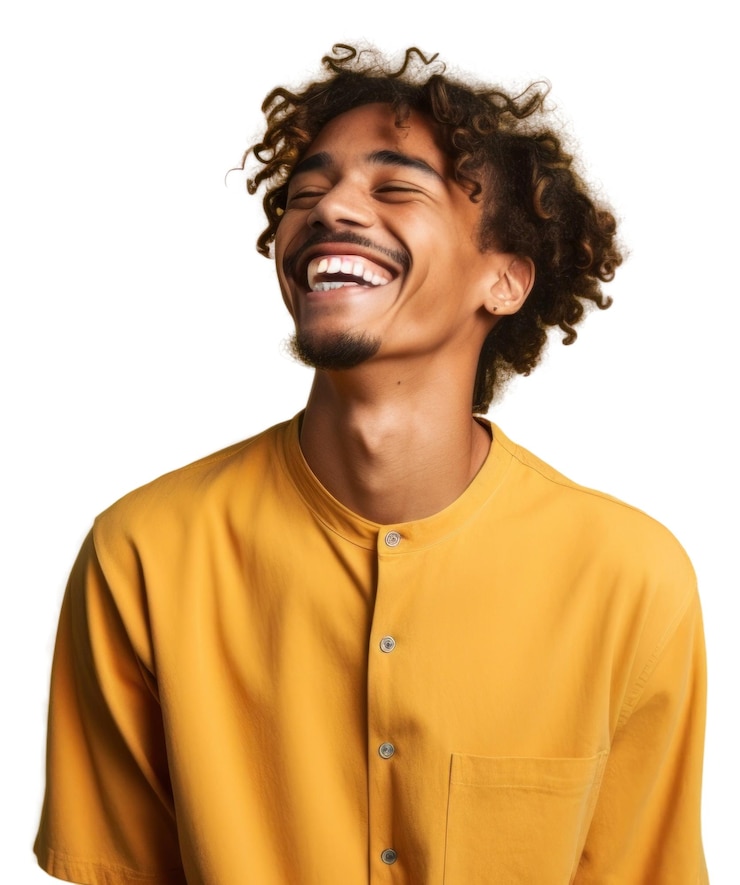 Photo png coiffure avec le sourire d'un adulte