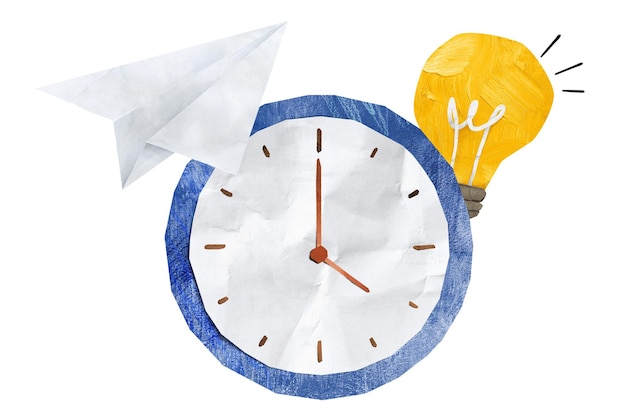 PNG Date limite de travail élément d'artisanat en papier fond transparent
