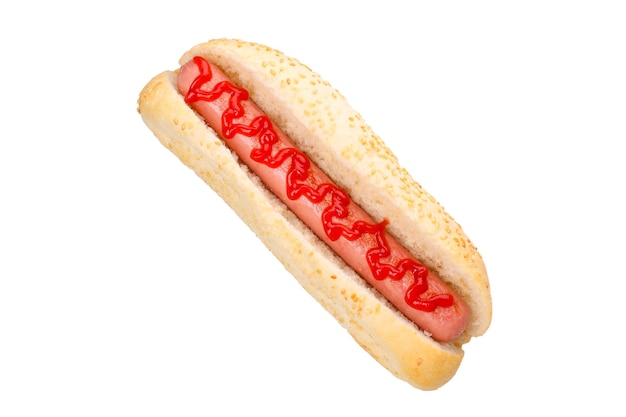 PNG délicieux hot-dog avec du ketchup isolé sur fond blanc