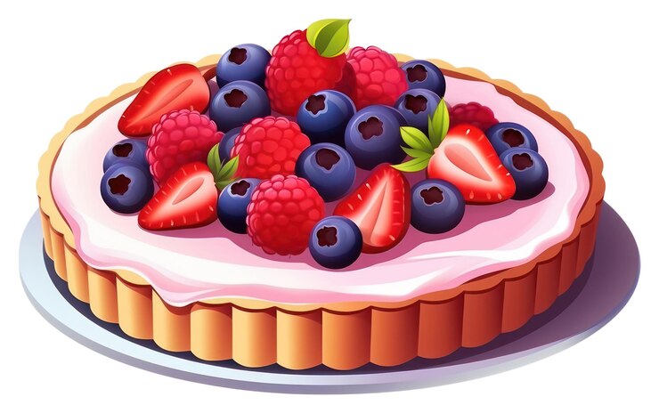 Photo png dessert à base de baies mélangées à base de bleuets à base de framboises