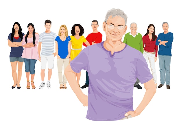 Png diversité des personnes élément de conception fond transparent