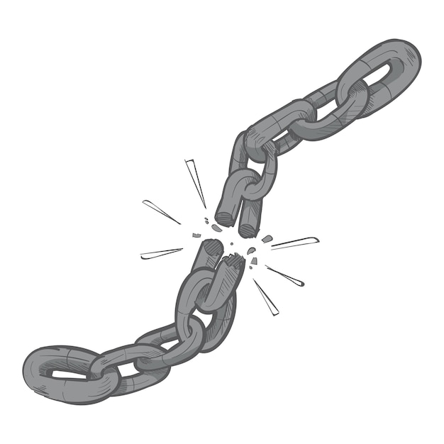 Png élément d'illustration de rupture de la chaîne fond transparent