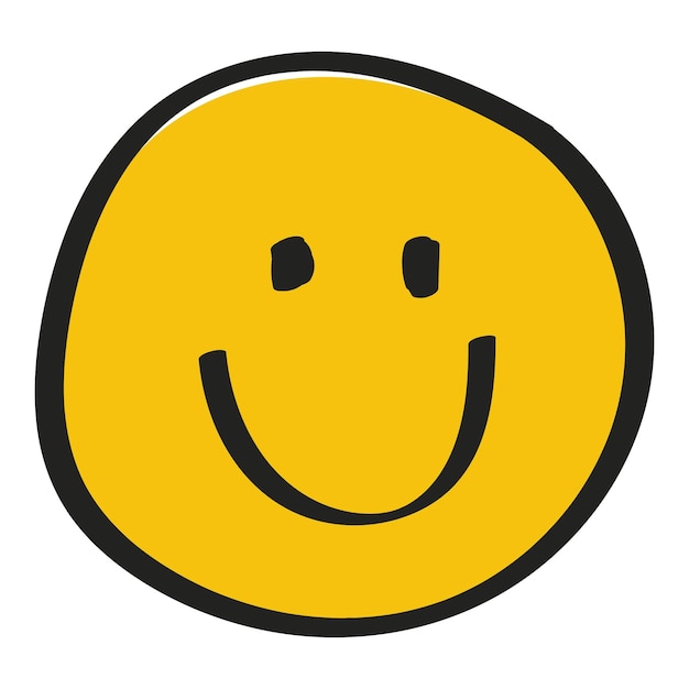 PNG Emoticon joyeux dessiné à la main à l'arrière-plan transparent