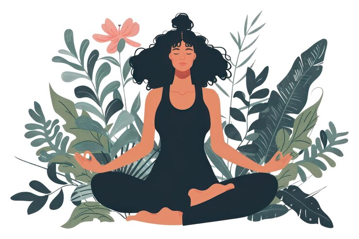 Photo png femme de bien-être yoga respiration méditation représentation d'adulte