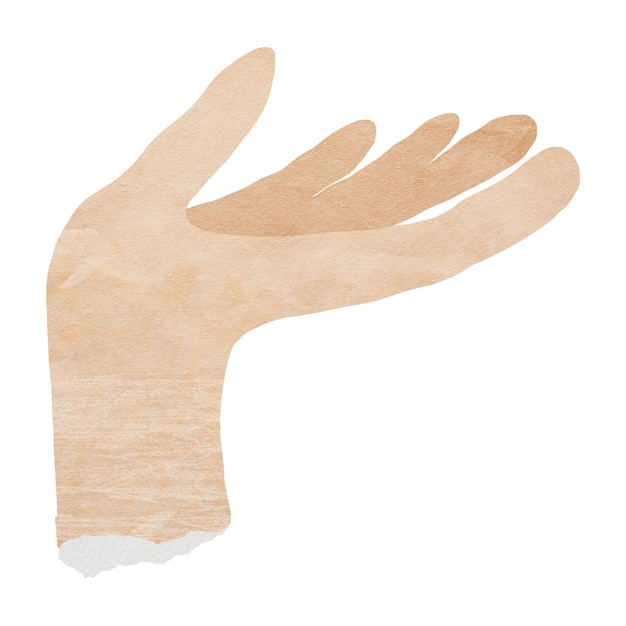PNG Geste de la main de la paume élément d'artisanat en papier fond transparent