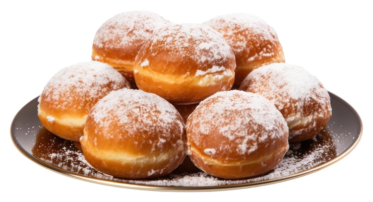 Photo png hanukkah sufganiyot plaque de pâtisserie de dessert