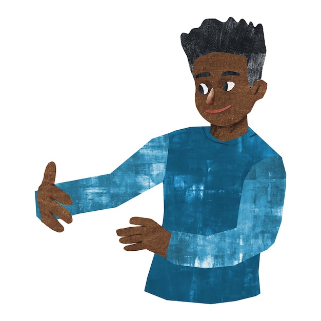 PNG Homme étreint élément d'artisanat en papier fond transparent