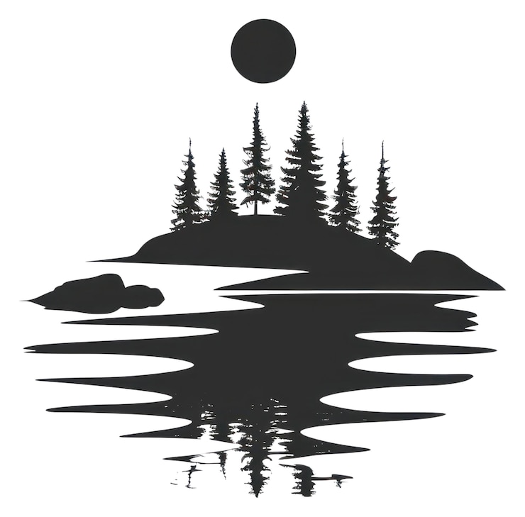 Photo png lake vector icon silhouette astronomie en plein air