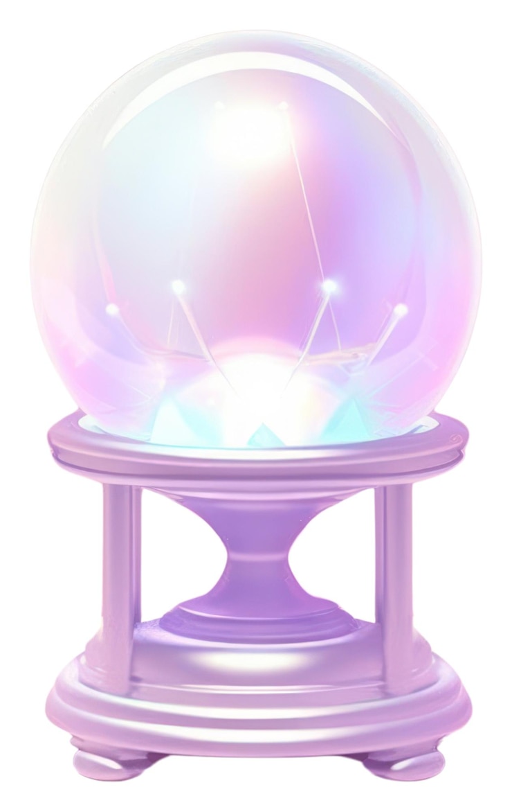 Photo png minimal technologie d'éclairage de cloche à boule magique en cristal