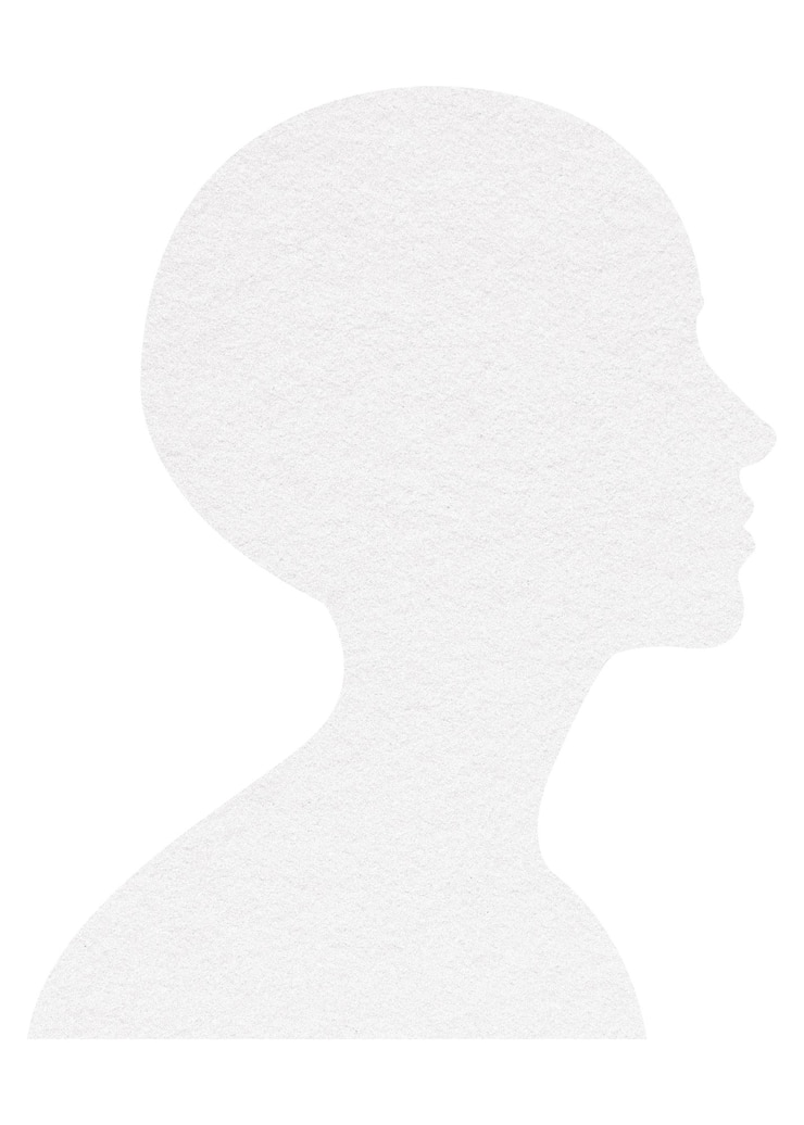 Photo png silhouette blanche sur l'autocollant de la tête personne fond transparent