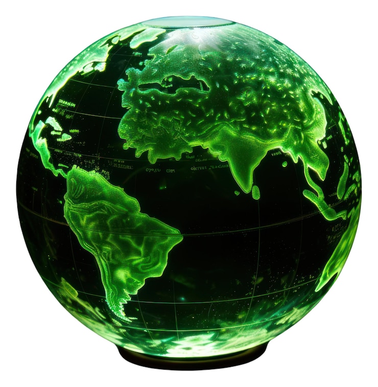 Photo png sphère de globe de verre planète terre