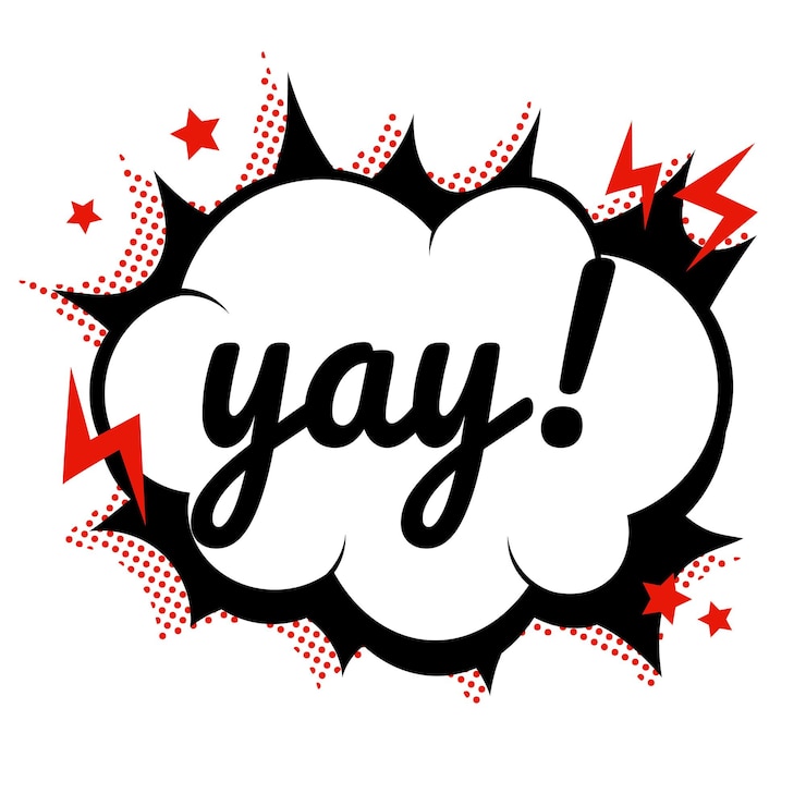 Photo png yay mot discours bulle clipart comique