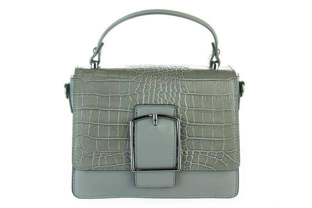 Pochette automne mode sac isolé sur cuir blanc