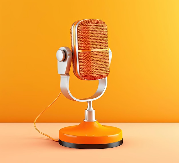 podcast sur fond orange