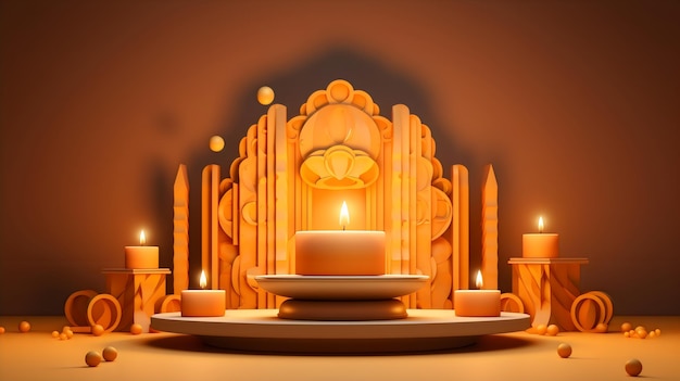 Photo podium 3d pour la vente de diwali