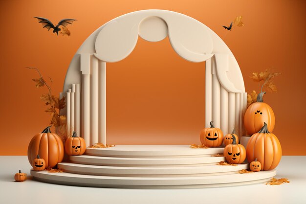 Le podium 3D réaliste d'Halloween est parfait pour afficher vos produits d'une manière effrayante et élégante.