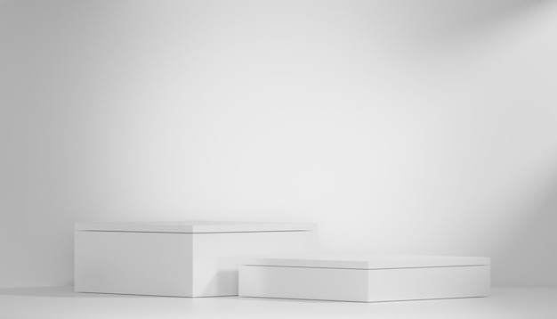 Podium abstrait géométrique minimal blanc et or