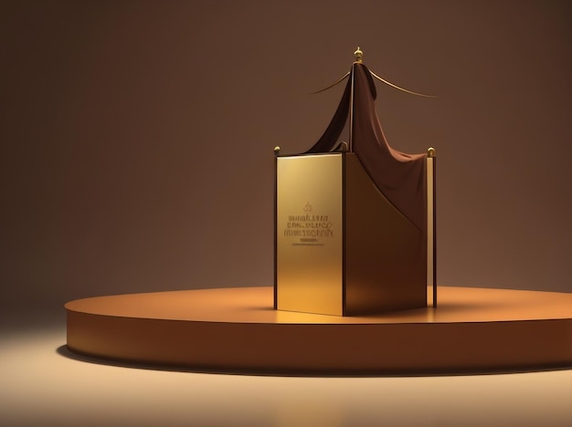 Podium d'affichage 3D de luxe sur un fond brun élégance élevée en vol