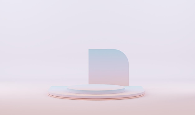 Podium d'affichage de produit avec boîte de cube et rendu 3d abstrait de fond rose corail pastel